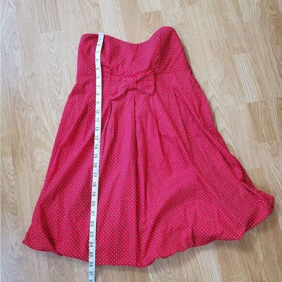 🌹 RUBY ROX 🌹 NEW - Strapless Bubble Hem Polka Dot Mini Dress - [Medium, Red] - Picture 9 of 11